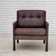 1970s, Scandinavian armchair, furniture leather, beech wood.