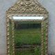 Old mirror with closed screens in golden repelled brass 72 x 42 cm