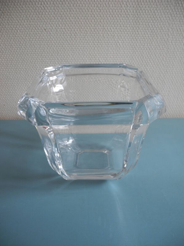 Ancien vase cache pot cristal déco vintage french crystal flower pot