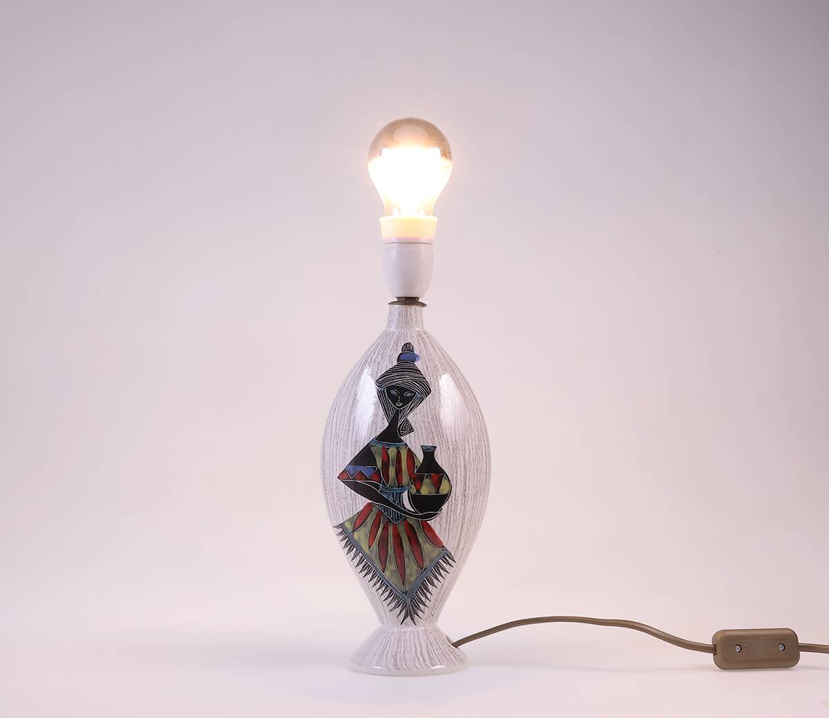 Sesto di Fiamma porcelain table lamp, Italy 1950s