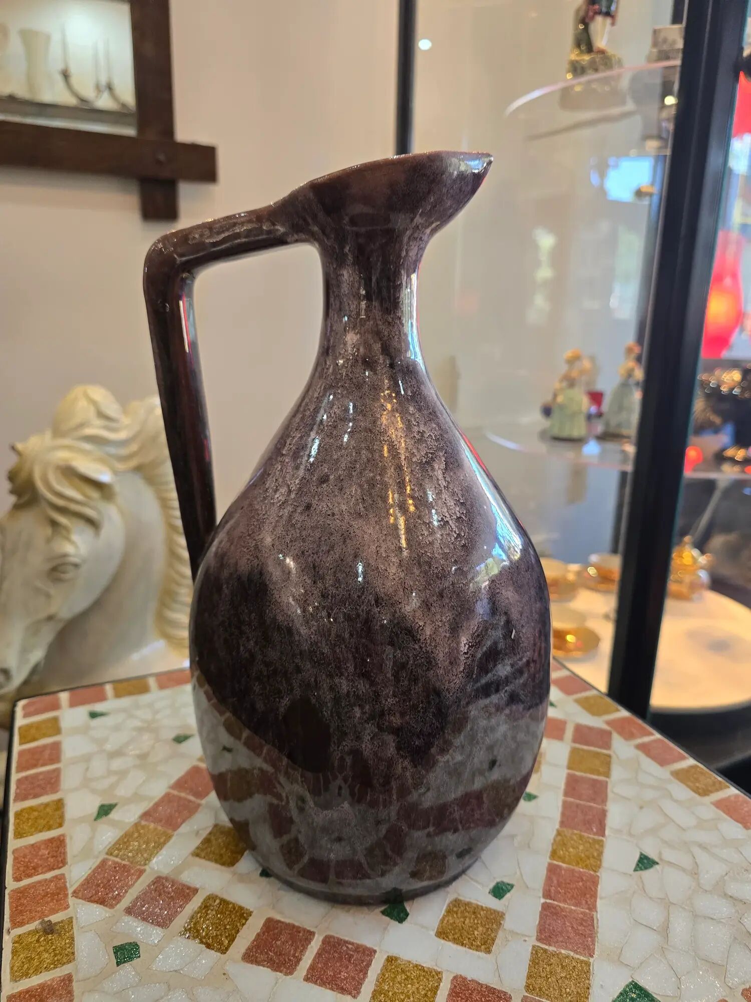 Large pitcher / sculptural vase Accolay – Potters of Accolay – 1950s-60s – signed, No. 3 – H. 33 cm