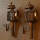 Pair of brass 1900 wall light