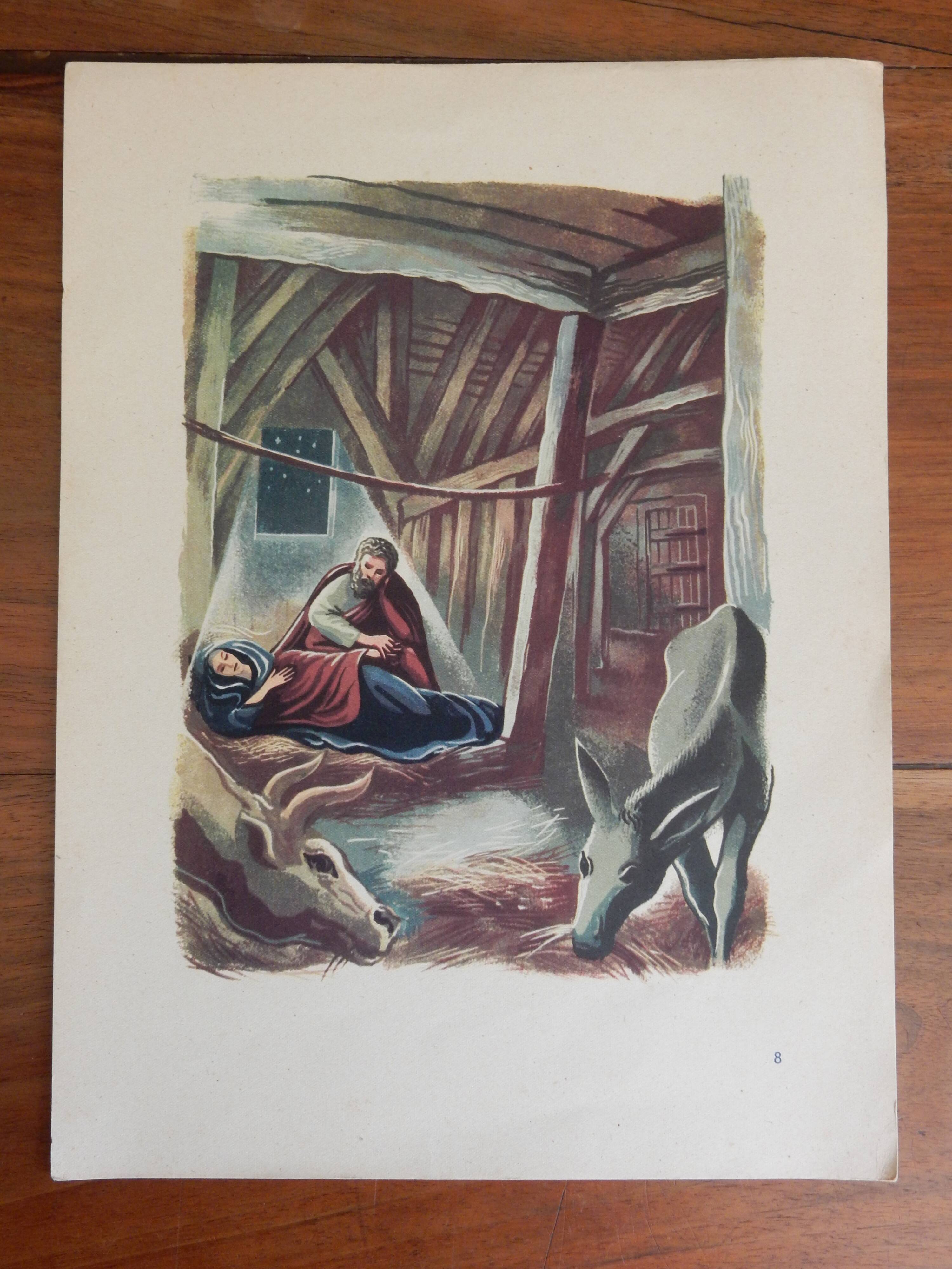 Illustration of the nativity Waiting for the birth of Jesus