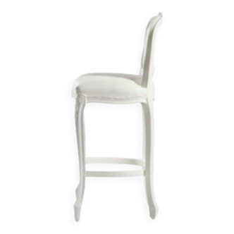 Vintage Louis bar stool for sixinch in white polyurethane and steel