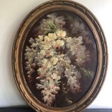 Oil on canvas Glycine branch