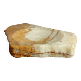 Empty pocket in orange and white marble ashtray