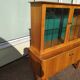 Small high sideboard - sideboard - wood - glass - vintage