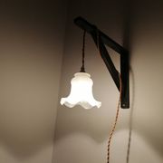 Glass tulip lamp with 2.10m gold wire