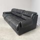 Black leather 3 seat sofa by Dreipunkt, 1970s