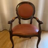Muscat leather medallion armchair
