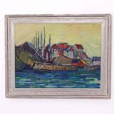 Huile sur toile originale – « Sapri, Italie » par Gunnar Ingemar Erixon