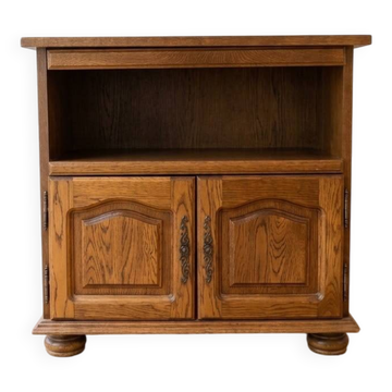 Traditional antique TV cabinet made of solid wood.