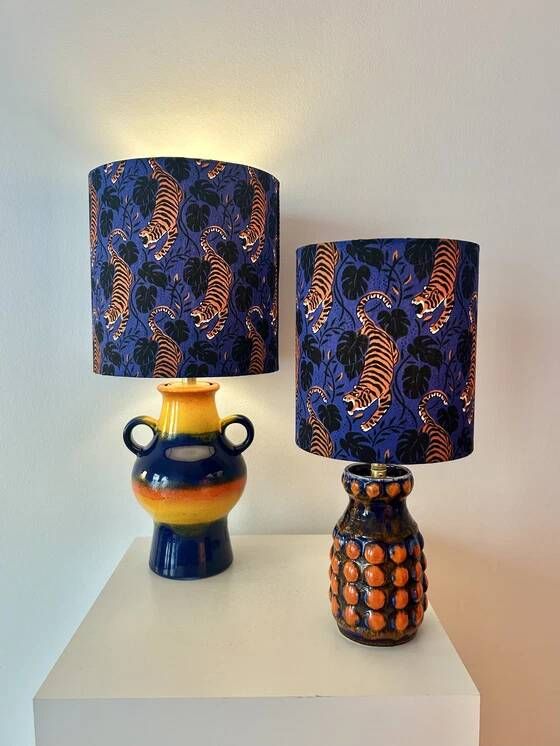 Upcycled table lamp made from an original 1970s Pop Art Dümler & Breiden vase.