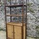 Bamboo and woven fibre shelving unit 1970