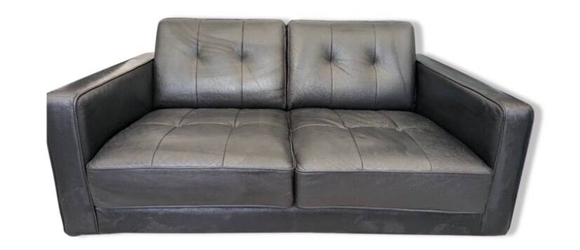 Black leather sofa