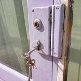 Pair of Colored Glass Doors with Frame - 1960s