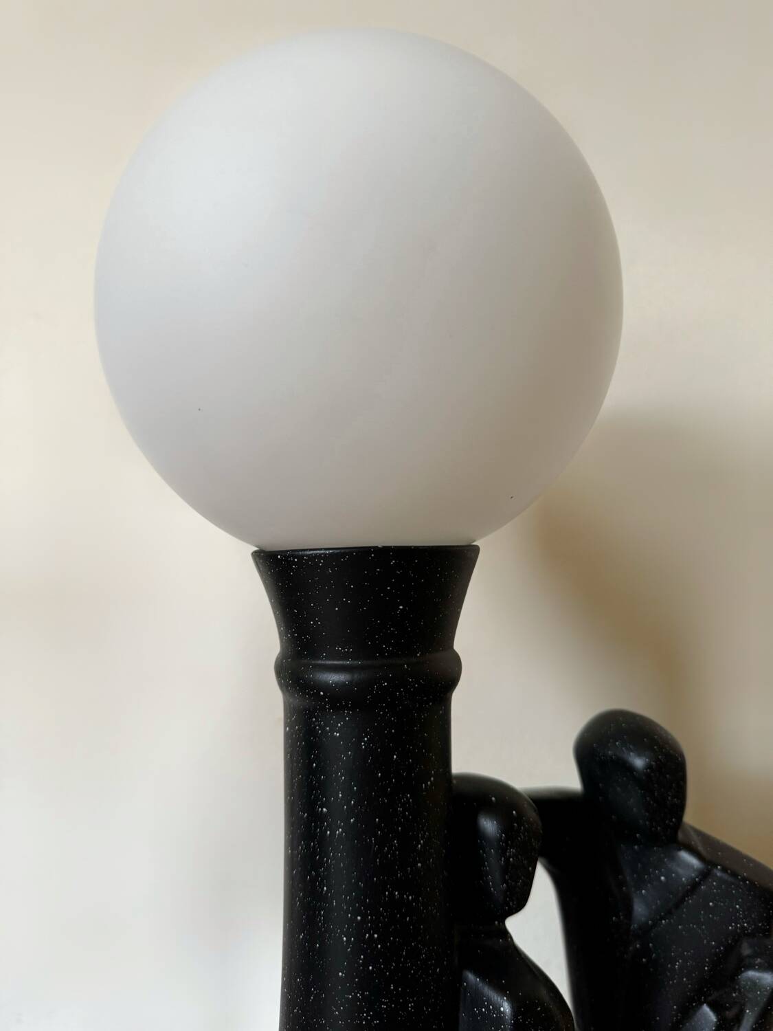 Figurative ceramic and opaline lamp from the 70s