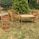 Fauteuil vintage corbeille rotin