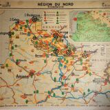 Ancienne carte scolaire géographique région du nord, Hachette