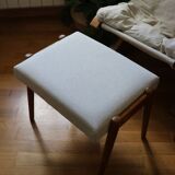 Scandinavian footstool, reupholstered, 1960
