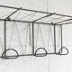 Black steel coat rack and scoubidou wire 1960