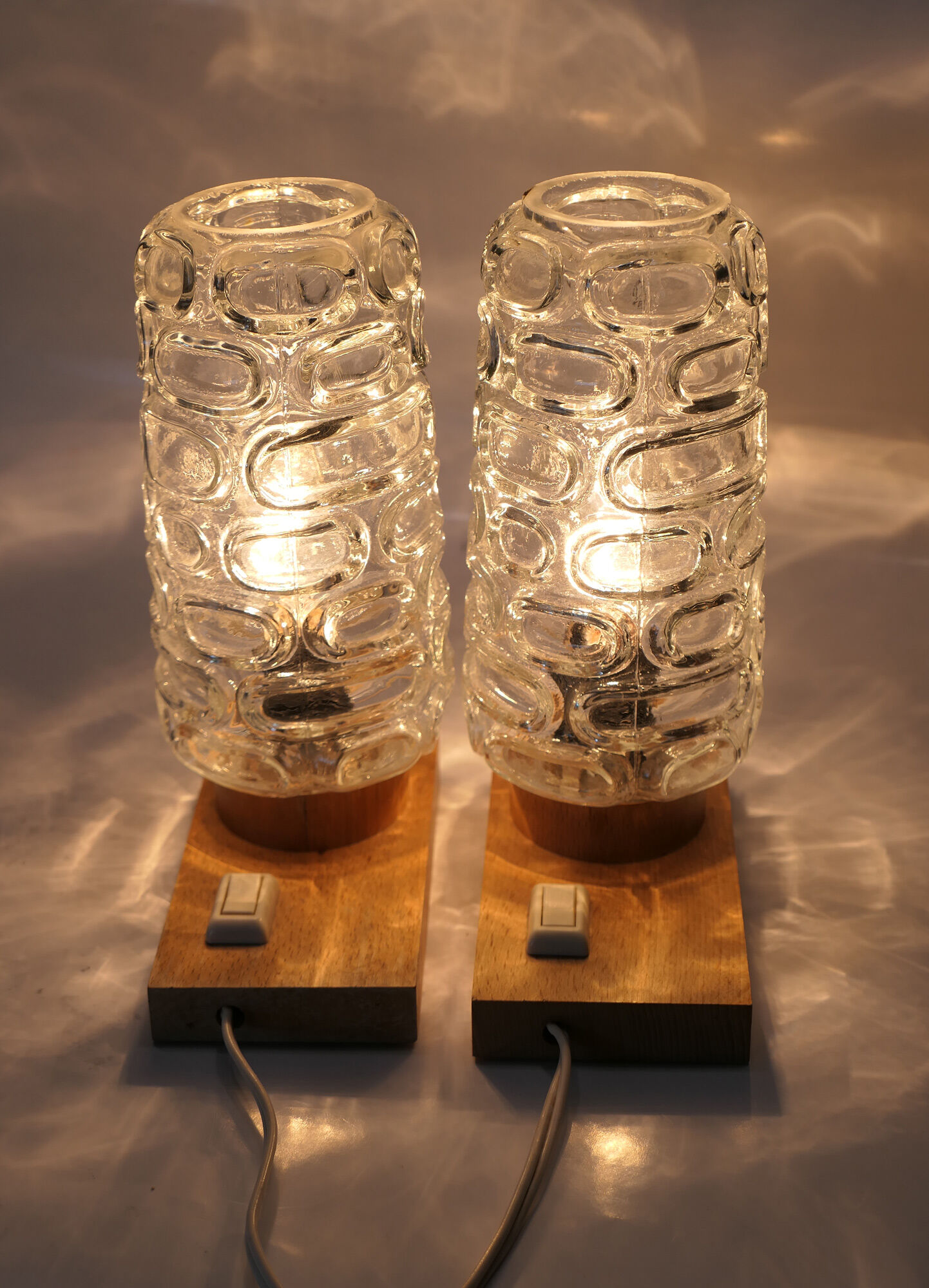 Pair of lamps 60s glass globes