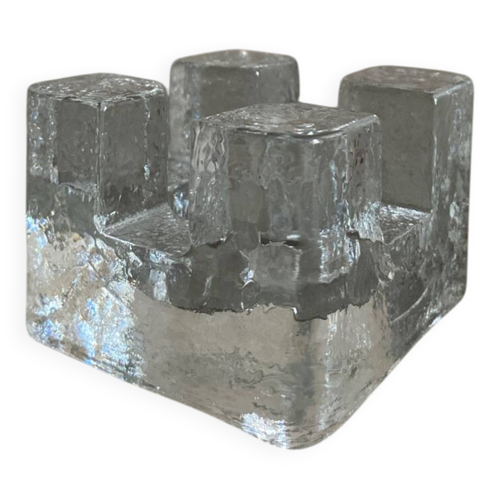 Molded glass candle holder