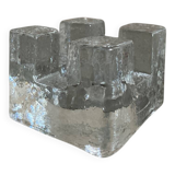 Molded glass candle holder