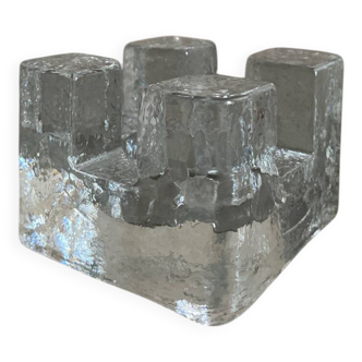 Molded glass candle holder
