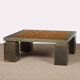 Coffee table in burl wood by Jean-Charles Liviani, 1980