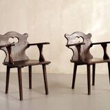 Pair of Savoyard armchairs, France 1950