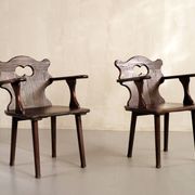 Pair of Savoyard armchairs, France 1950
