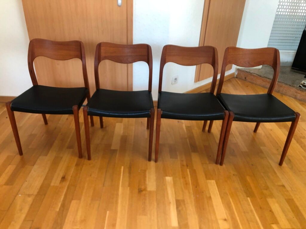 4 Danish jlmoller chairs from the 50s