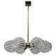 Mid-century Sputnik brass glass chandelier, 1970s Czechoslovakia
