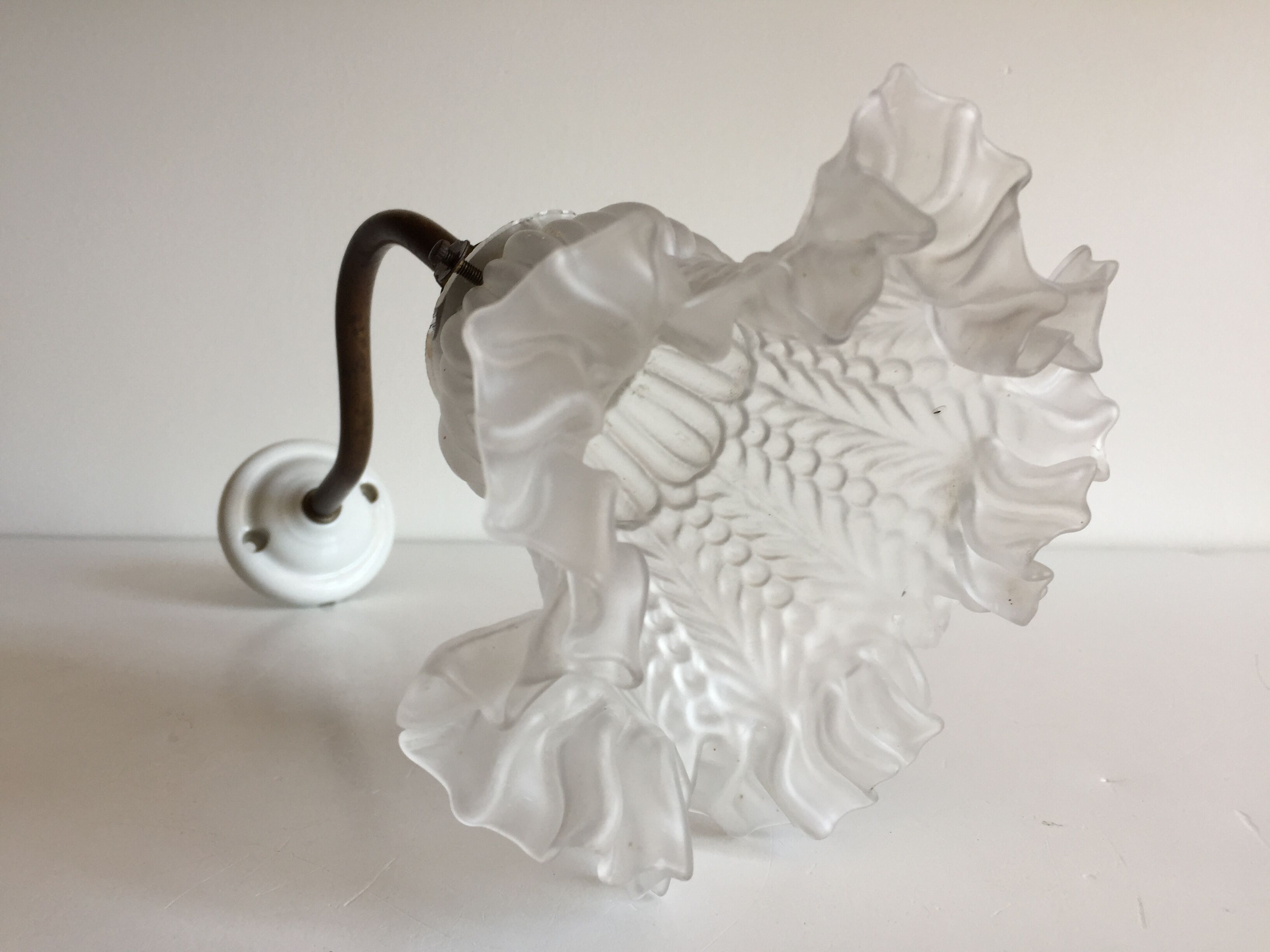 Porcelain and brass sconce