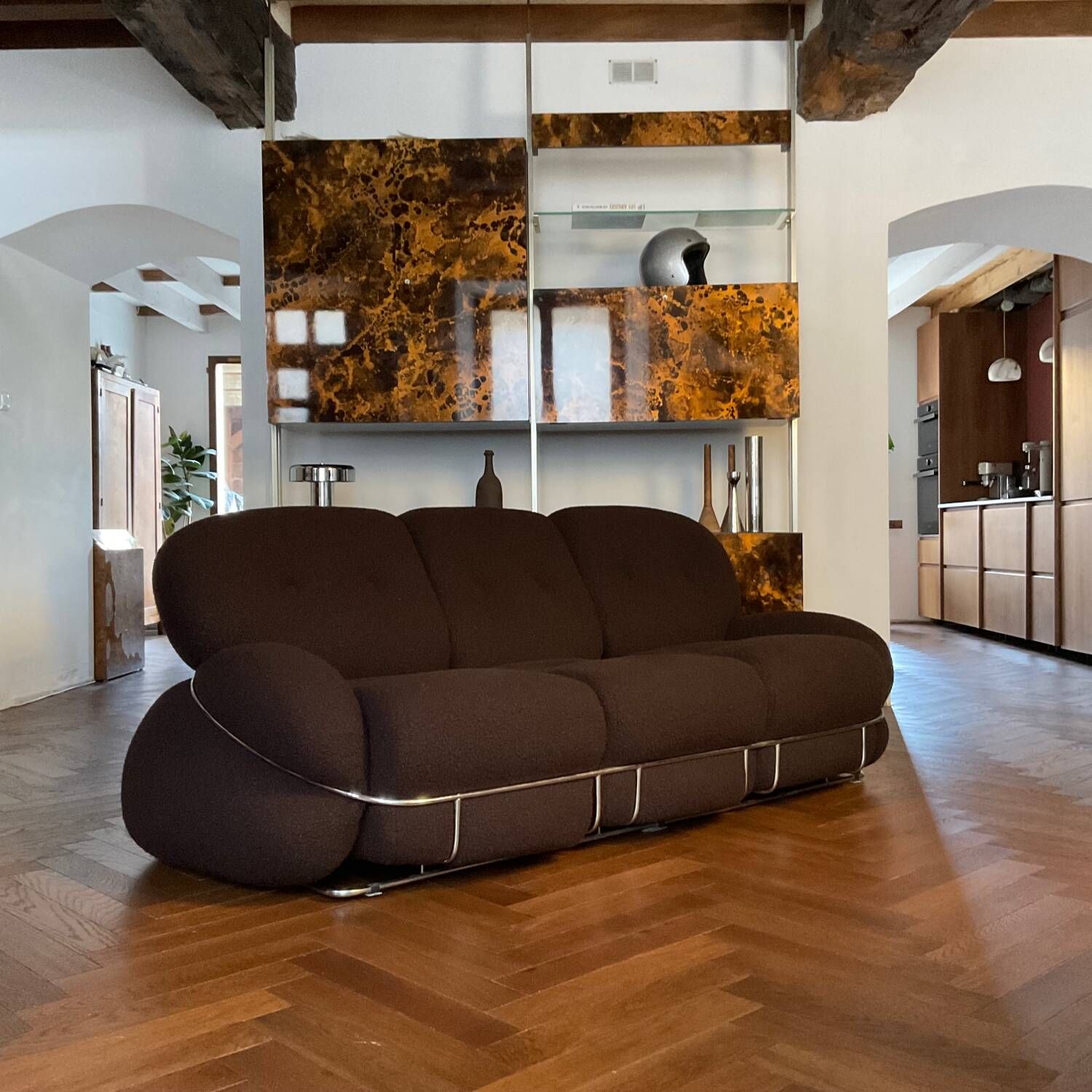 OKAY three-seater sofa by Adriano Piazzesi vintage Italian design 1970s