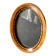 Antique Oval wooden frame with intarsia inlay 15.5 cm x 10 cm