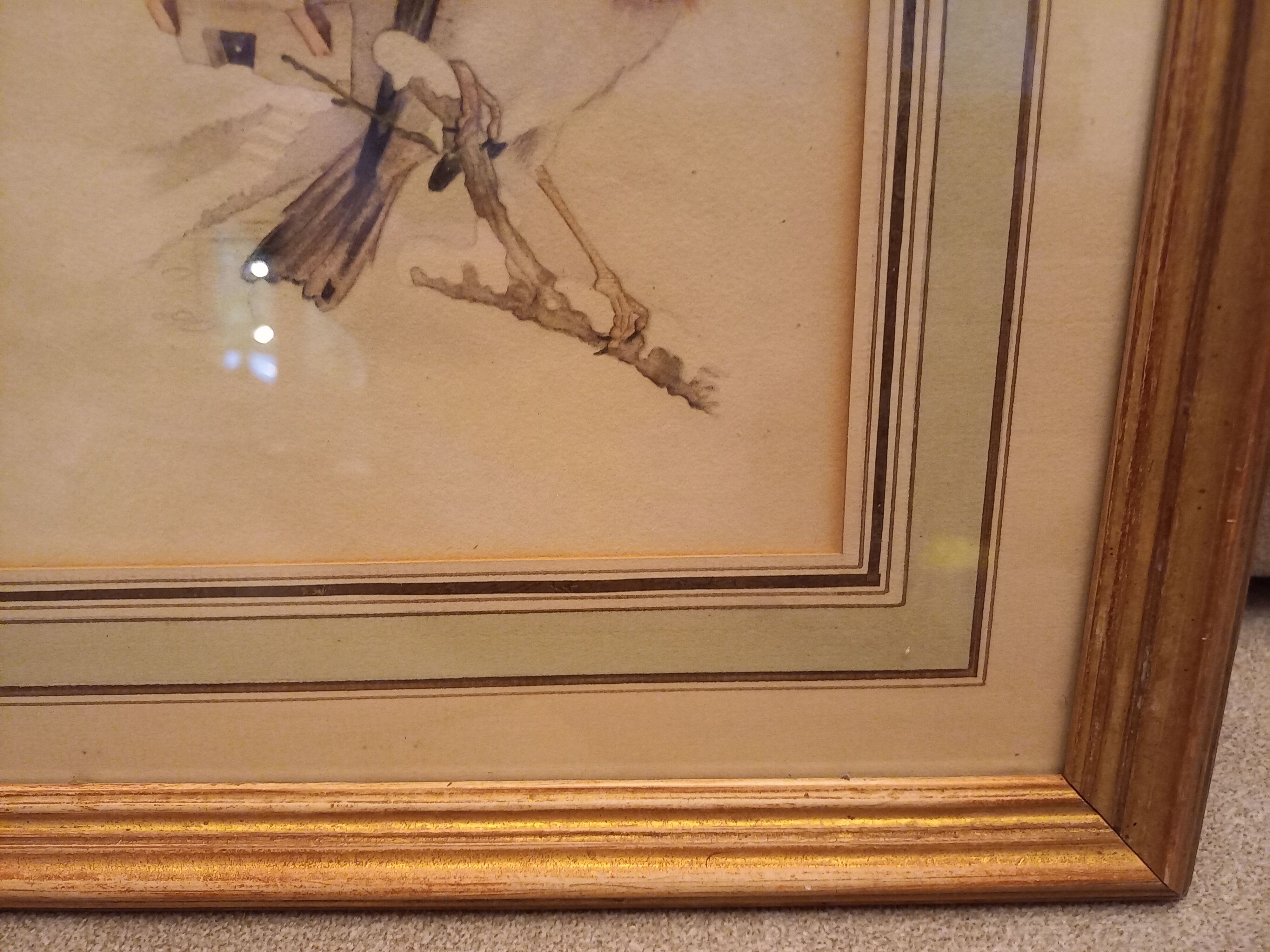 Lot 2 watercolors ancient birds