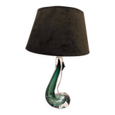 Vintage Val Saint Lambert lamp in green crystal