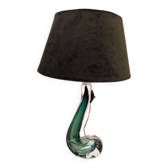 Vintage Val Saint Lambert lamp in green crystal