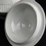 Large 19th century Paris porcelain sugar bowl with ARJ gold monogram