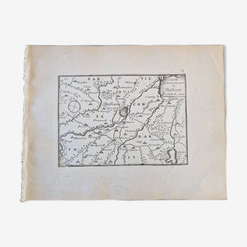 17th century copper engraving "Map of the government of Béthune" By Pontault de Beaulieu