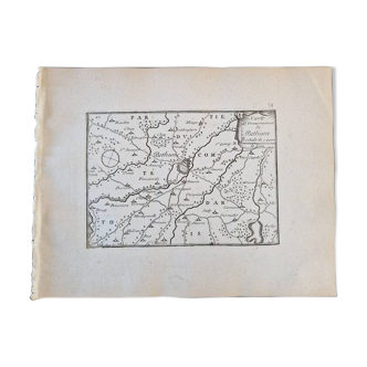 Gravure sur cuivre XVIIème siècle "Carte du gouvernement de Béthune", par Pontault de Beaulieu