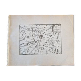 17th century copper engraving "Map of the government of Béthune" By Pontault de Beaulieu