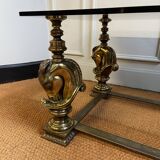 Table basse bronze à tête de chevaux