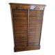 Solid oak double curtain filing cabinet
