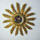 Sun mirror in gilded wood, France, 1960, 38 cm