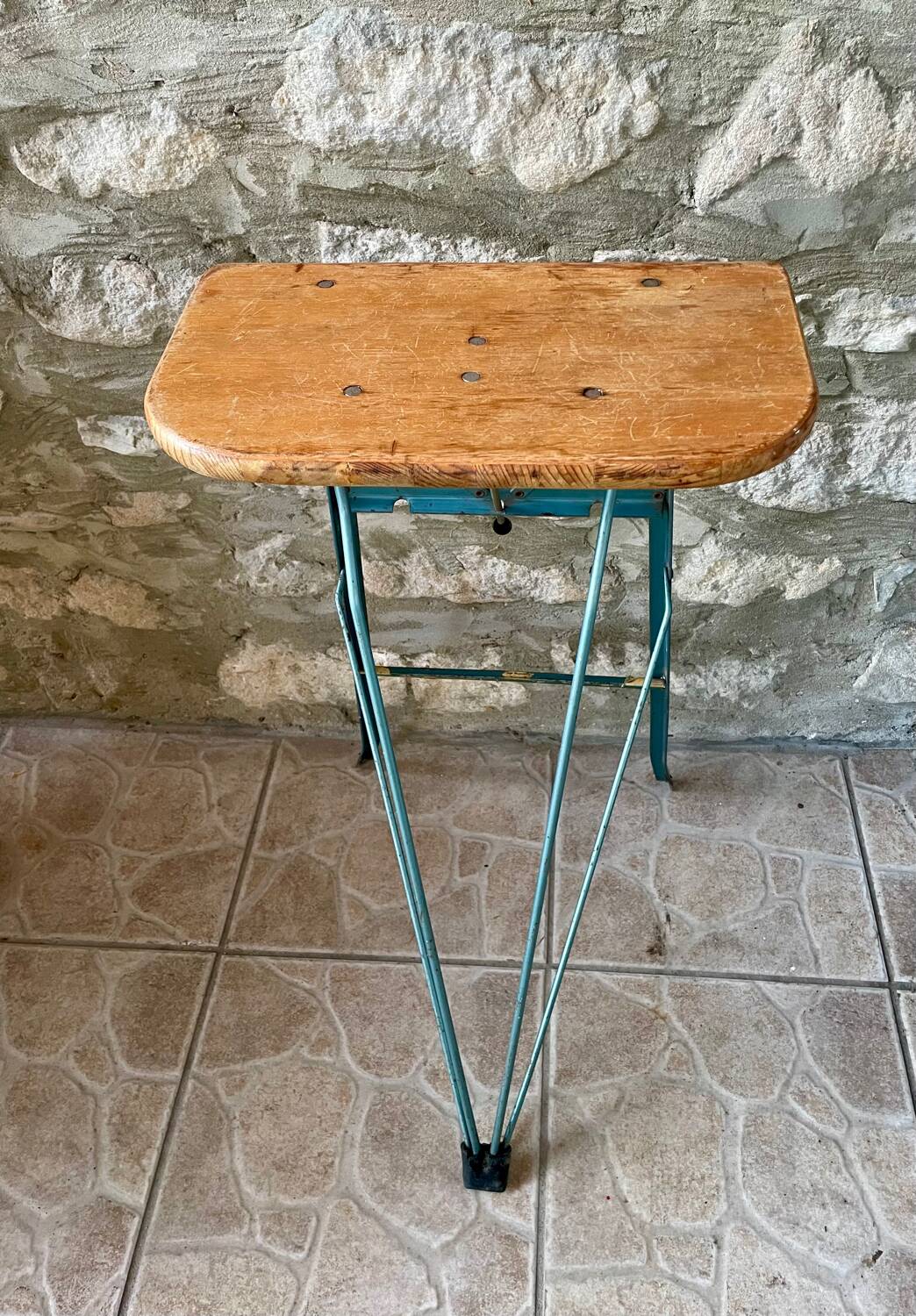 Folding workshop stool “Libellule” year 1950