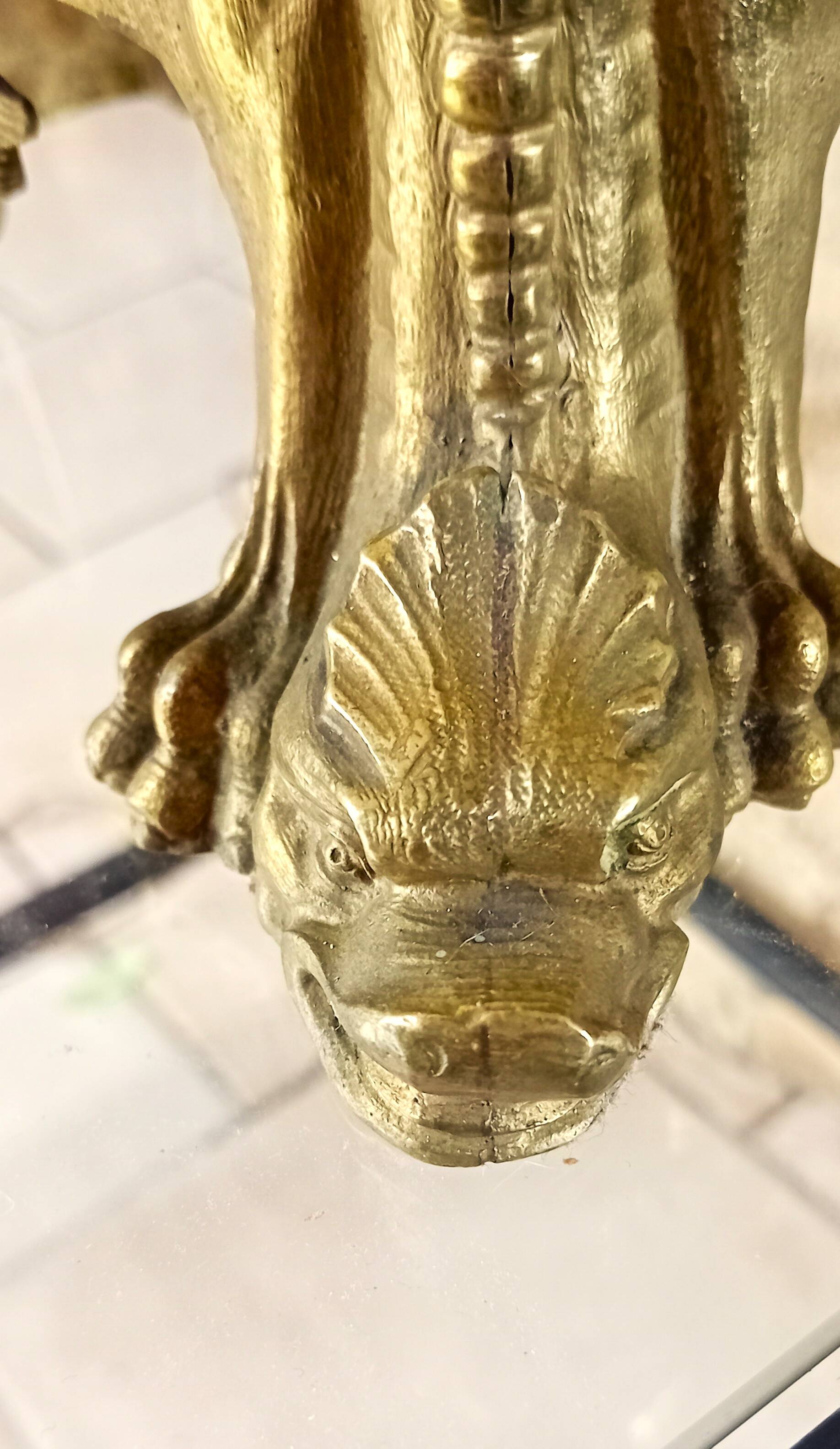 Large bronze candelabrum Napoleon III with lilies - 7 lights - 15 flowers H85cm