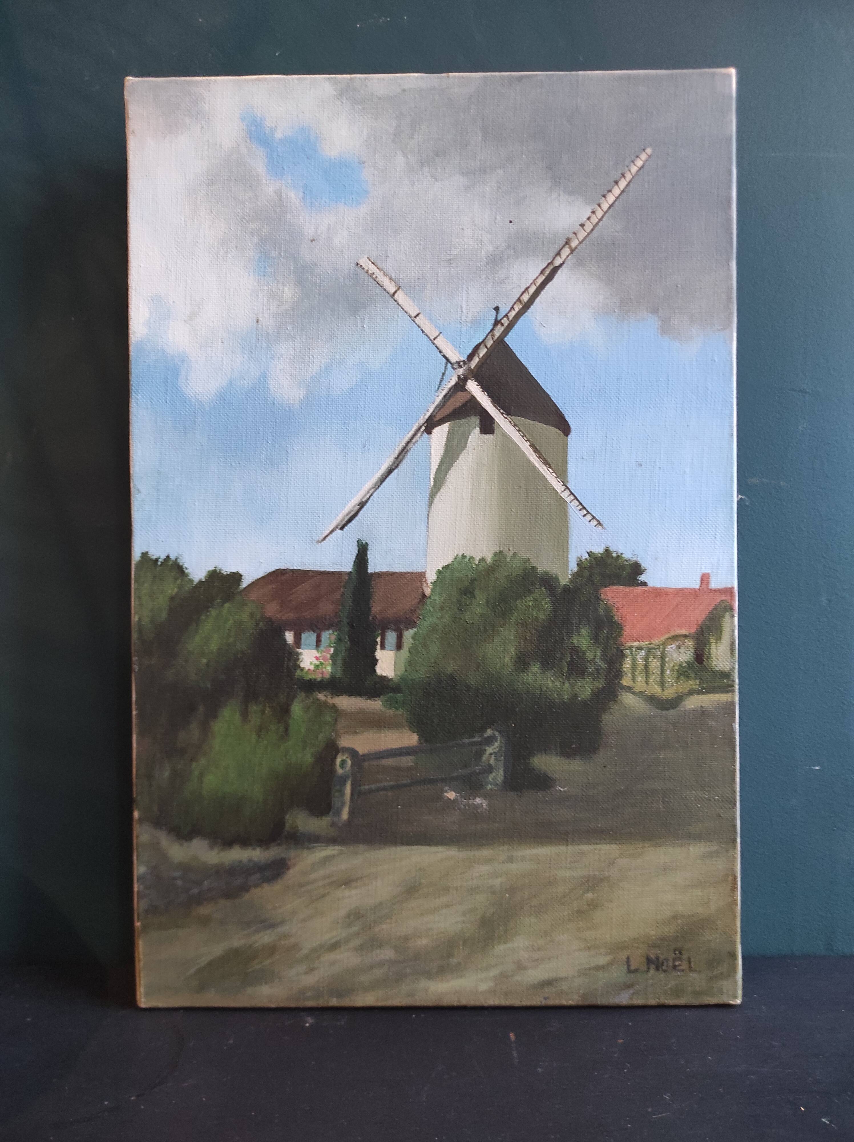 French vintage oil painting, signed L. Nöel